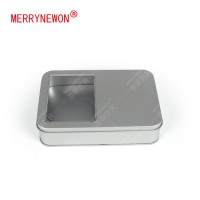 Custom silver metal unique candy jar square tin can food grade packaging tiny tin box