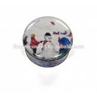 120g christmas round cookie tin empty chocolate tin