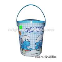 Round tin box for biscuit cookie packing with handle festival tin box for cookie packing