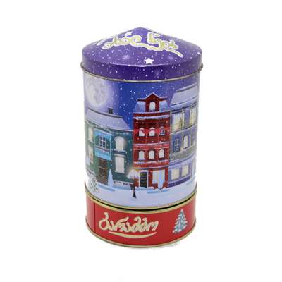 Decorative carousel metal music tin can music gift tin box wholesale music tin container for christmas